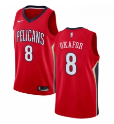 Mens Nike New Orleans Pelicans 8 Jahlil Okafor Swingman Red NBA Jersey Statement Edition 