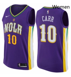 Womens Nike New Orleans Pelicans 10 Tony Carr Swingman Purple NBA Jersey City Edition 