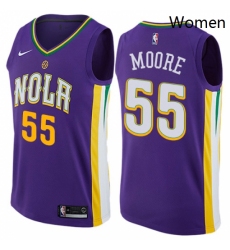 Womens Nike New Orleans Pelicans 55 ETwaun Moore Swingman Purple NBA Jersey City Edition