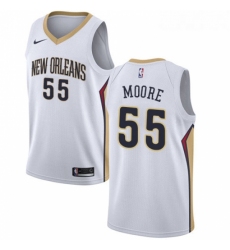 Youth Nike New Orleans Pelicans 55 ETwaun Moore Swingman White Home NBA Jersey Association Edition