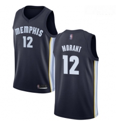 Grizzlies #12 Ja Morant Navy Blue Basketball Swingman Icon Edition Jersey