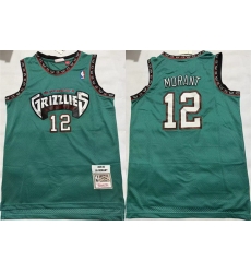 Men Memphis Grizzlies 12 Ja Morant Teal Throwback Stitched Jersey Men Memphis Grizzlies 12 Ja Morant Teal Throwback Stitched Jersey