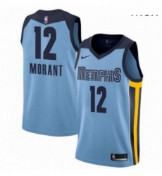 Mens Nike Memphis Grizzlies 12 Ja Morant Light Blue NBA Swingman Statement Edition Jersey 