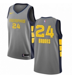 Mens Nike Memphis Grizzlies 24 Dillon Brooks Swingman Gray NBA Jersey City Edition 