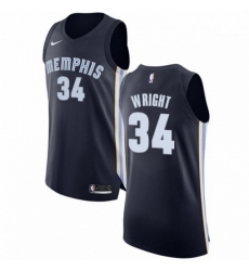 Mens Nike Memphis Grizzlies 34 Brandan Wright Authentic Navy Blue Road NBA Jersey Icon Edition 