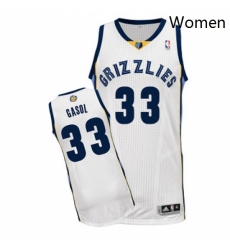 Womens Adidas Memphis Grizzlies 33 Marc Gasol Authentic White Home NBA Jersey