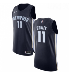 Womens Nike Memphis Grizzlies 11 Mike Conley Authentic Navy Blue Road NBA Jersey Icon Edition