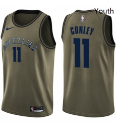 Youth Nike Memphis Grizzlies 11 Mike Conley Swingman Green Salute to Service NBA Jersey