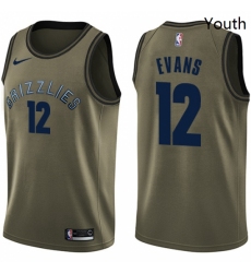 Youth Nike Memphis Grizzlies 12 Tyreke Evans Swingman Green Salute to Service NBA Jersey 