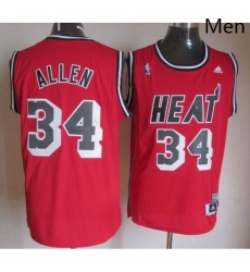 Heat 34 Ray Allen Red Hardwood Classics Nights Stitched NBA Jersey