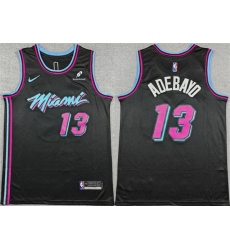 Men Miami Heat 13 Bam Adebayo Black 2025 26 City Edition Stitched Basketball Jersey