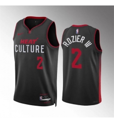 Men Miami Heat 2 Terry Rozier III Black 2023 24 City Edition Stitched Basketball Jersey
