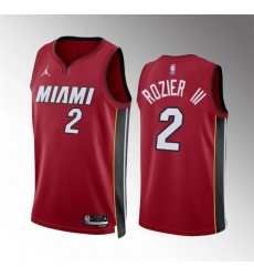 Men Miami Heat 2 Terry Rozier III Red Statement Edition Stitched Basketball Jersey