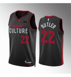 Men Miami Heat 22 Jimmy Butler Black 2023 24 City Edition Stitched Basketball Jersey