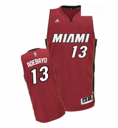 Mens Adidas Miami Heat 13 Edrice Adebayo Swingman Red Alternate NBA Jersey 