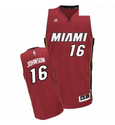 Mens Adidas Miami Heat 16 James Johnson Swingman Red Alternate NBA Jersey