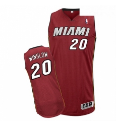 Mens Adidas Miami Heat 20 Justise Winslow Authentic Red Alternate NBA Jersey