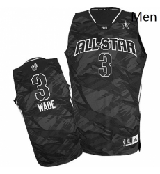 Mens Adidas Miami Heat 3 Dwyane Wade Authentic Black 2013 All Star NBA Jersey