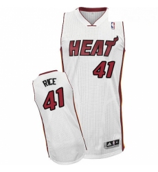 Mens Adidas Miami Heat 41 Glen Rice Authentic White Home NBA Jersey