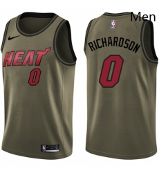 Mens Nike Miami Heat 0 Josh Richardson Swingman Green Salute to Service NBA Jersey