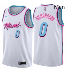 Mens Nike Miami Heat 0 Josh Richardson Swingman White NBA Jersey City Edition