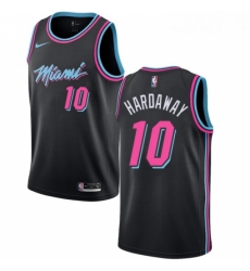 Mens Nike Miami Heat 10 Tim Hardaway Swingman Black NBA Jersey City Edition