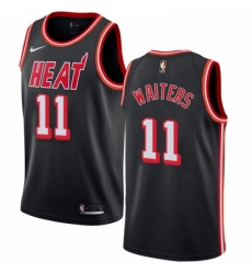 Mens Nike Miami Heat 11 Dion Waiters Swingman Black Black Fashion Hardwood Classics NBA Jersey