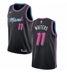 Mens Nike Miami Heat 11 Dion Waiters Swingman Black NBA Jersey City Edition