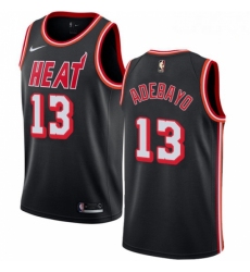 Mens Nike Miami Heat 13 Edrice Adebayo Authentic Black Black Fashion Hardwood Classics NBA Jersey 