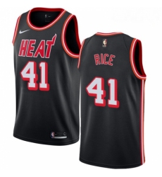 Mens Nike Miami Heat 41 Glen Rice Authentic Black Black Fashion Hardwood Classics NBA Jersey