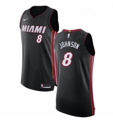 Mens Nike Miami Heat 8 Tyler Johnson Authentic Black Road NBA Jersey Icon Edition 