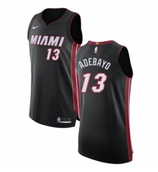 Womens Nike Miami Heat 13 Edrice Adebayo Authentic Black Road NBA Jersey Icon Edition 