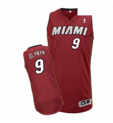 Youth Adidas Miami Heat 9 Kelly Olynyk Authentic Red Alternate NBA Jersey 