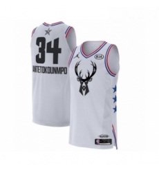 Mens Jordan Milwaukee Bucks 34 Giannis Antetokounmpo Authentic White 2019 All Star Game Basketball Jersey