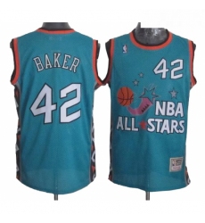 Mens Mitchell and Ness Milwaukee Bucks 42 Vin Baker Swingman Light Blue 1996 All Star Throwback NBA Jersey