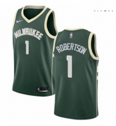 Mens Nike Milwaukee Bucks 1 Oscar Robertson Swingman Green Road NBA Jersey Icon Edition
