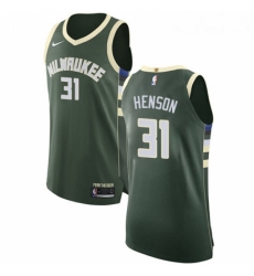 Mens Nike Milwaukee Bucks 31 John Henson Authentic Green Road NBA Jersey Icon Edition 