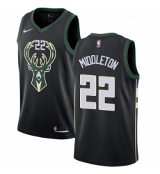 Womens Nike Milwaukee Bucks 22 Khris Middleton Swingman Black Alternate NBA Jersey Statement Edition 