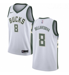 Womens Nike Milwaukee Bucks 8 Matthew Dellavedova Swingman White Home NBA Jersey Association Edition 