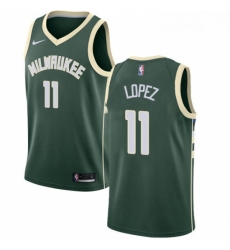 Youth Nike Milwaukee Bucks 11 Brook Lopez Swingman Green NBA Jersey Icon Edition 