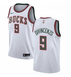 Youth Nike Milwaukee Bucks 9 Donte DiVincenzo Swingman White Fashion Hardwood Classics NBA Jersey 