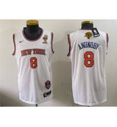 Men New Yok Knicks  8 OG Anunoby White 2026 Finals Champions Patch Stitched Jersey