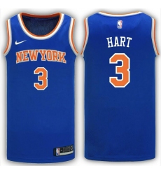 Men New York Knicks Josh Hart #3 Blue Stitched Home NBA Jersey