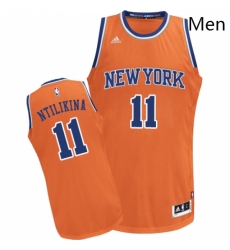 Mens Adidas New York Knicks 11 Frank Ntilikina Swingman Orange Alternate NBA Jersey 