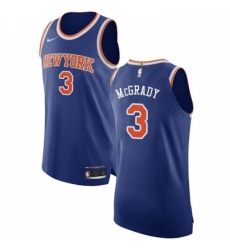 Mens Nike New York Knicks 3 Tracy McGrady Authentic Royal Blue NBA Jersey Icon Edition