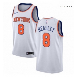 Mens Nike New York Knicks 8 Michael Beasley Authentic White NBA Jersey Association Edition 