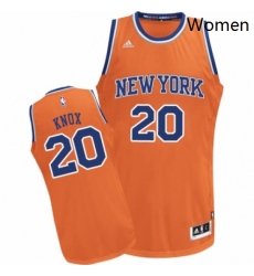 Womens Adidas New York Knicks 20 Kevin Knox Swingman Orange Alternate NBA Jersey 