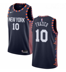 Womens Nike New York Knicks 10 Walt Frazier Swingman Navy Blue NBA Jersey 2018 19 City Edition