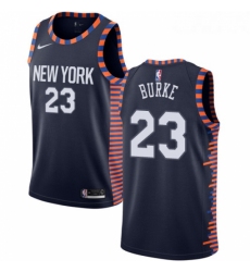 Youth Nike New York Knicks 23 Trey Burke Swingman Navy Blue NBA Jersey 2018 19 City Edition 