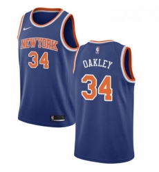 Youth Nike New York Knicks 34 Charles Oakley Swingman Royal Blue NBA Jersey Icon Edition